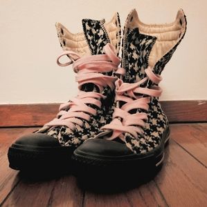 SOLD! Pastel Pink Houndstooth Converse!